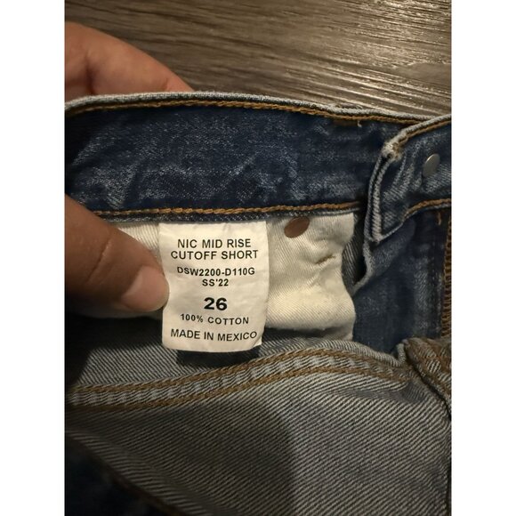 Denimist Nic Mid Rise Cutoff Blue Distressed High Rise Shorts Size 26 Festival - Picture 5 of 6